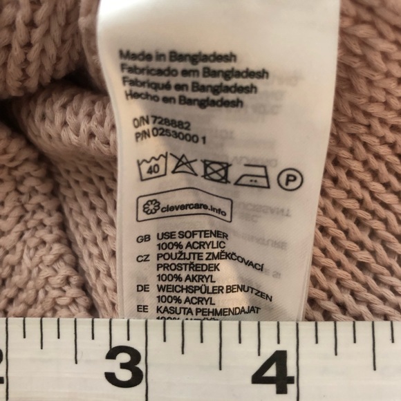 H&M V Neck Oversized Pullover Sweater Rose L - Picture 6 of 8